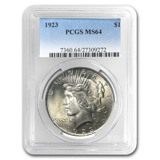 1923 Peace Dollar MS-64 PCGS 1923 Peace Dollar MS-64 PCGS